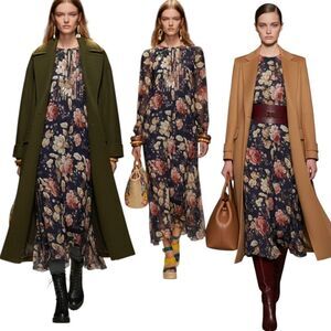 Notes Du Nord Amazing Flower Maggi Silk Floral Dress S
